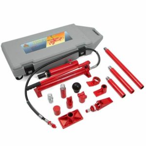 10 Ton Porta Power Hydraulic Jack Body Frame Repair Kit Auto Shop 2 Wheels Lift