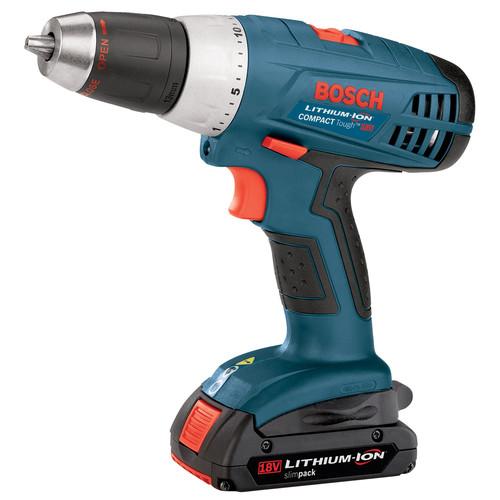Factory Reconditioned Bosch 36618-02-RT 18V Lithium-Ion Variable Speed Compact Tough 1/2 in. Cordless Drill Kit