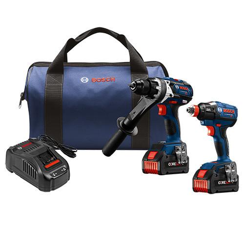 Bosch 18V 6.3 Ah Cordless Lithium-Ion Hammer Drill and Impact Driver Combo Kit - GXL18V-225B24
