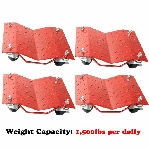 New Set of (4) Auto Dolly Car Dolly Wheel Tire 12"x16" Skate 6000lb Repair Slide