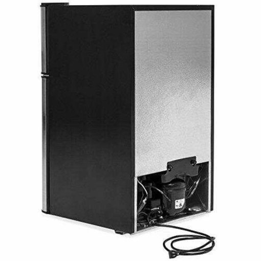 3.2 Cu. Ft. Stainless Steel Double Doors Compact Mini Refrigerator Internal Freezer Compartment Cooler Fridge Perfect For Home Kitchen Hotel Office Dorm Wet Bars Adjustable Temperature Mechanism - Image 4