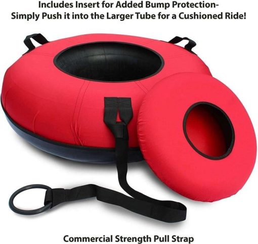 Flexible Flyer Heavy-Duty Commercial Snow Tube. Hard Plastic Bottom Inflatable Adult Sled - Image 2