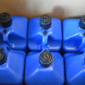 GENERATOR FUEL STORAGE 5 GALLON UTILITY FUEL DUMP JUG WITH FILL HOSE BLUE