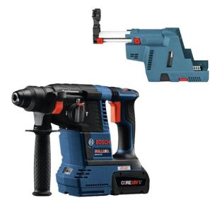 Bosch CORE 18V 6.3 Ah Li-Ion Brushless 1 in. SDS-Plus Bulldog Rotary Hammer Kit with Dust Collector - GBH18V-26K24-OSHA