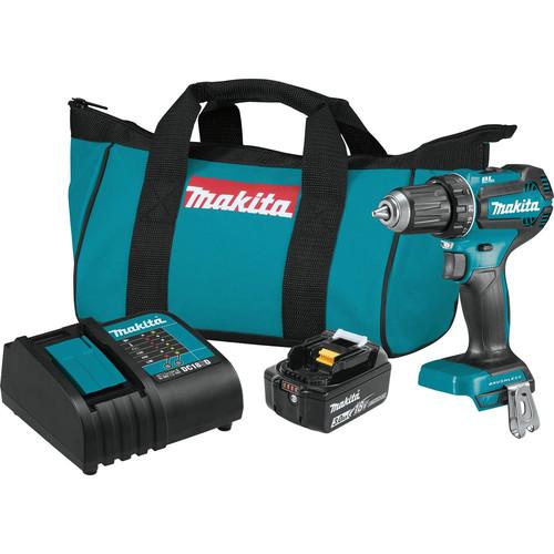 Makita 18V LXT Lithium-Ion Brushless Compact 1/2 in. Cordless Drill Driver Kit (3 Ah) - XFD131