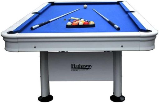 Alpine 8-ft Outdoor Pool Table with Aluminum Frame and Waterproof, UV-Resistant Felt – Includes Accessories, White - Image 5