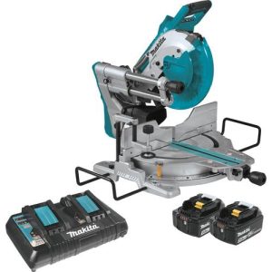 Makita 18V X2 LXT Lithium-Ion (36V) Brushless Cordless 10-in Dual-Bevel Sliding Compound Miter Saw with Laser Kit (5.0Ah) - XSL06PT