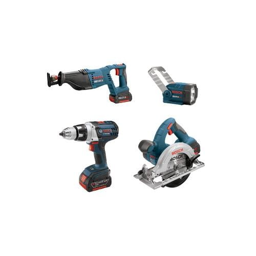 Factory Reconditioned Bosch 18V Lithium-Ion 4-Tool Combo Kit - CLPK401-181-RT