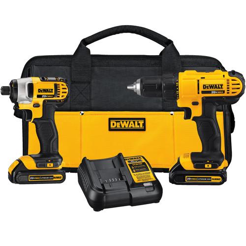 DEWALT 20V MAX Cordless Lithium-Ion Drill Driver and Impact Driver Kit - DCK240C2