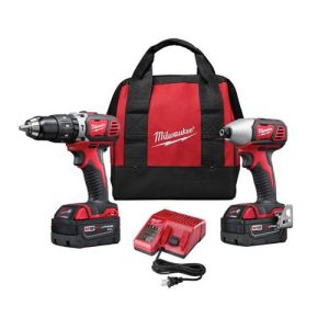 Milwaukee 2697-22 M18 Lithium-Ion 1/2 in. Hammer Drill and Impact Driver High Performance Combo Kit