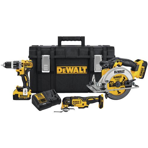 Factory Reconditioned DEWALT 20V MAX 4Ah 3-Tool Kit with Tough SystemKit Box - DCKTS381M2R