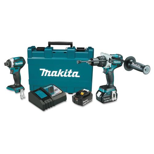 Factory Reconditioned Makita 18V 4.0 Ah LXT Cordless Lithium-Ion Hammer Drill and Impact Driver Combo Kit - XT268M-R