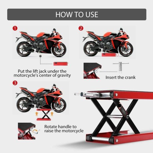 1100LBS Motorcycle MX Supermoto ATV Scissor Jack Center Lift Crank Repair Stand - Image 8