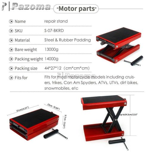 1100LBS Motorcycle MX Supermoto ATV Scissor Jack Center Lift Crank Repair Stand - Image 11