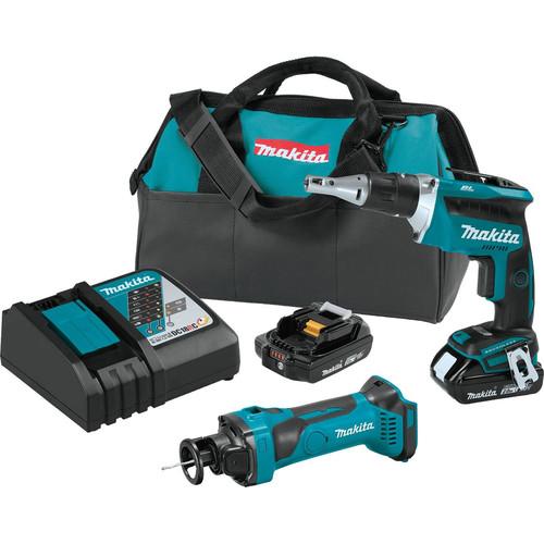 Makita 18V LXT 2.0 Ah Lithium-Ion Compact Cordless 2-Piece Combo Kit - XT255R