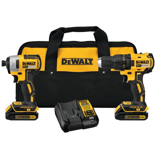 DEWALT 20V MAX 1.5 Ah Cordless Lithium-Ion Compact Brushless Drill and Impact Driver Combo Kit - DCK277C2