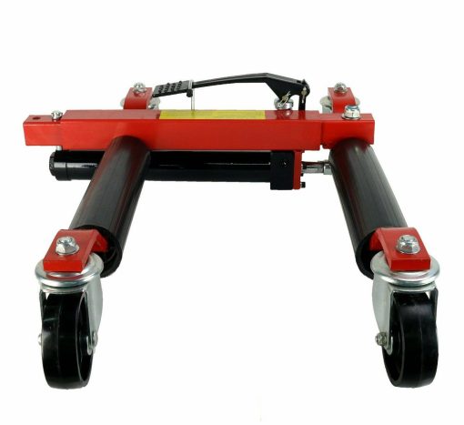 (4) Dragway Tools 12" Hydraulic Wheel Dolly 1500 lb Foot Pump Jack Lift & Stand - Image 7