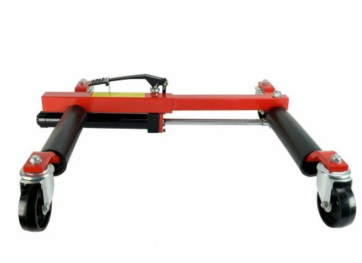 (4) Dragway Tools 12" Hydraulic Wheel Dolly 1500 lb Foot Pump Jack Lift & Stand - Image 8