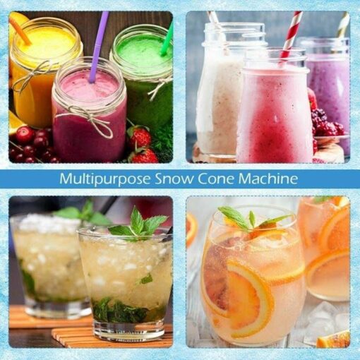 440LBS/H Stainless Steel Electric Snow Cone Machine Ice Crusher Shaver with Dual Blades for Home & Commercial Use - Image 10