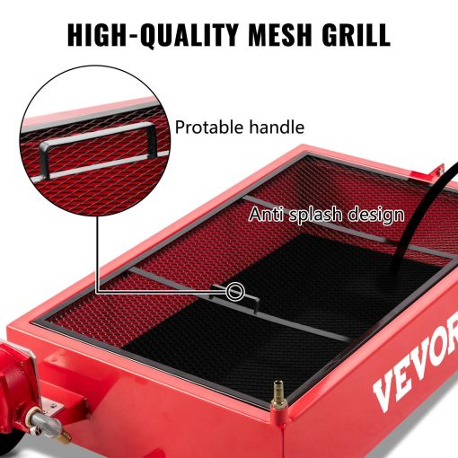 VEVOR Low Profile Oil Drain Pan Truck Drain Pan 20 Gallon with Pump Hose Casters - Image 5