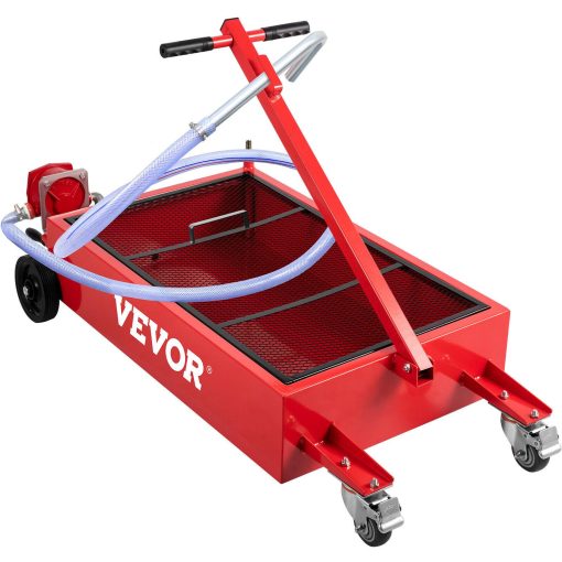 VEVOR Low Profile Oil Drain Pan Truck Drain Pan 20 Gallon with Pump Hose Casters - Image 9