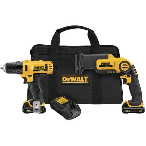 DEWALT 12V Max Cordless Lithium-Ion 3/8 in. Drill Driver and Reciprocating Saw Combo Kit - DCK212S2