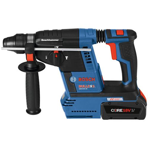 Factory Reconditioned Bosch 6.3 Ah Cordless Lithium-Ion Brushless 1 in. SDS-Plus Bulldog Rotary Hammer Kit - GBH18V-26K24-RT - Image 2