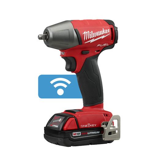 Milwaukee 2758-22CT M18 FUEL 2.0 Ah Cordless Lithium-Ion 3/8 in. Compact Impact Wrench Kit with Friction Ring & ONE-KEY Connectivity - Image 2