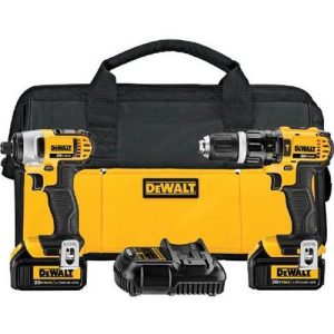 DEWALT 20V MAX Cordless Lithium-Ion 1/2 in. Compact Hammer Drill and Impact Driver Combo Kit - DCK285L2