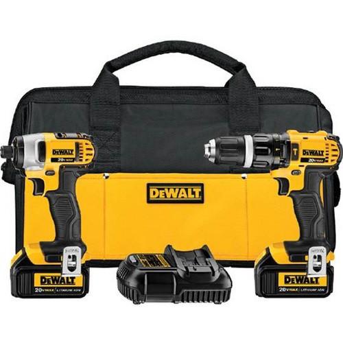 DEWALT 20V MAX Cordless Lithium-Ion 1/2 in. Compact Hammer Drill and Impact Driver Combo Kit - DCK285L2