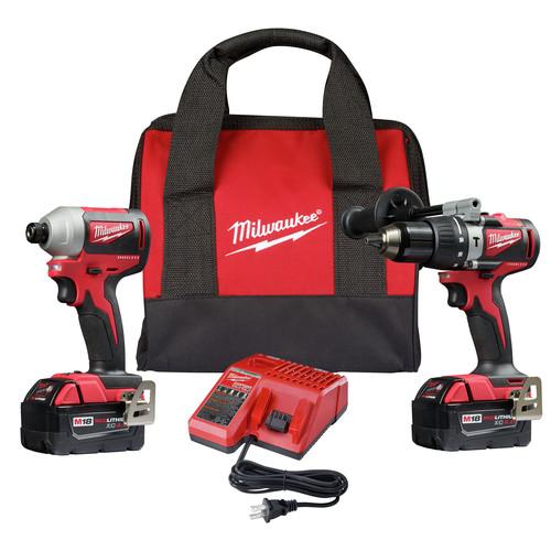Milwaukee 2893-22 M18 Brushless Hammer Drill – Impact Driver Combo Kit
