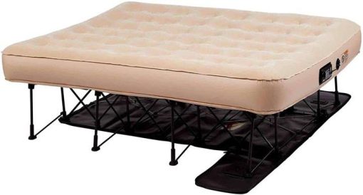 EZ Air Bed Self-Inflating Queen Size Air Mattress with Built-in Frame, Pump and Wheeled Case