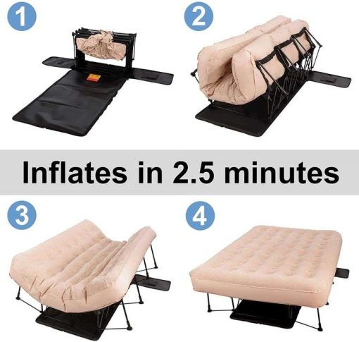 EZ Air Bed Self-Inflating Queen Size Air Mattress with Built-in Frame, Pump and Wheeled Case - Image 2