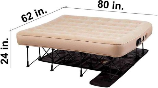 EZ Air Bed Self-Inflating Queen Size Air Mattress with Built-in Frame, Pump and Wheeled Case - Image 5