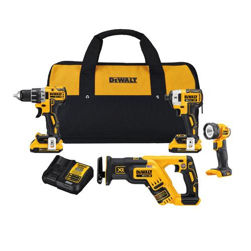 Factory Reconditioned DEWALT 20V MAX XR 4-Tool Compact Combo Kit - DCK484D2R