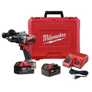 Milwaukee 2902-22 M18 Lithium-Ion Brushless 1/2 in. Cordless Hammer Drill Kit (2 Ah)