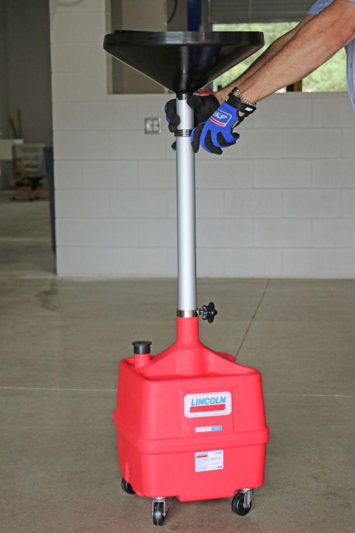 Lincoln 3508 Portable Plastic Fluid Waste Drain with 36"-65" Adjustable Funnel - Image 6