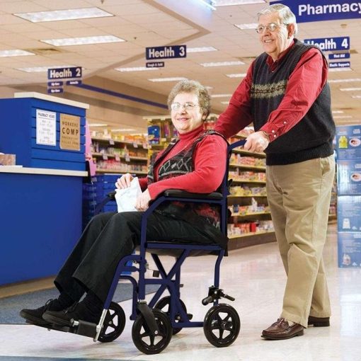 Carex Transport Wheelchair – 19 inch Seat – Folding Transport Chair with Foot Rests – Foldable Wheel Chair for Travel and Storage - Image 8