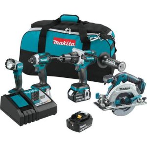 Makita 18V LXT Cordless 5.0 Ah Lithium-Ion Brushless 4-Piece Combo Kit - XT449T