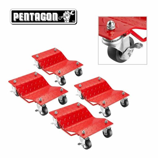 Premium 4-Pack Car Tire Dolly Tire Skates 12 Inch Castor Lock Wheels Mover