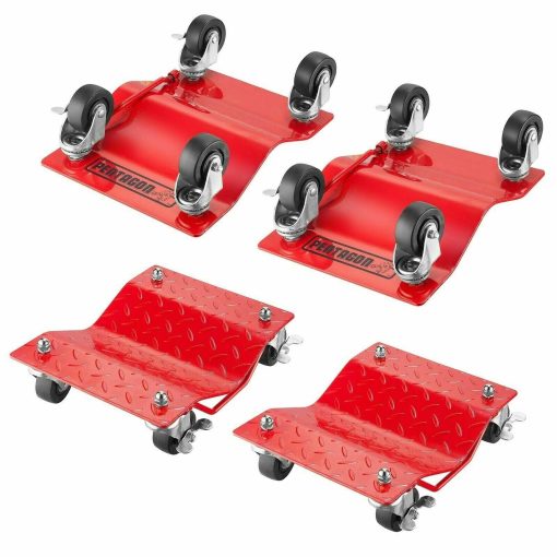 Premium 4-Pack Car Tire Dolly Tire Skates 12 Inch Castor Lock Wheels Mover - Image 2