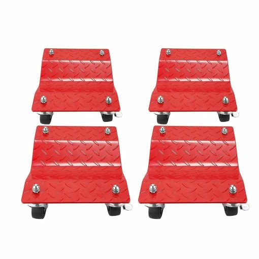 Premium 4-Pack Car Tire Dolly Tire Skates 12 Inch Castor Lock Wheels Mover - Image 3