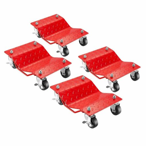 Premium 4-Pack Car Tire Dolly Tire Skates 12 Inch Castor Lock Wheels Mover - Image 4