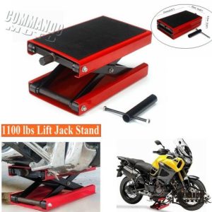 Steel Motorcycle ATV Wide Deck Scissor Lift Jack Crank Repair Stand 1100 LBS
