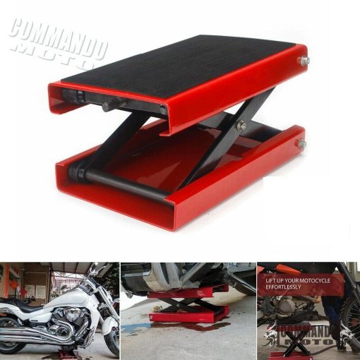 Steel Motorcycle ATV Wide Deck Scissor Lift Jack Crank Repair Stand 1100 LBS - Image 2
