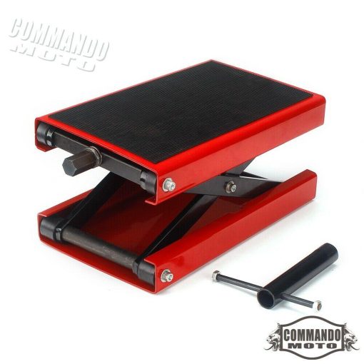 Steel Motorcycle ATV Wide Deck Scissor Lift Jack Crank Repair Stand 1100 LBS - Image 5