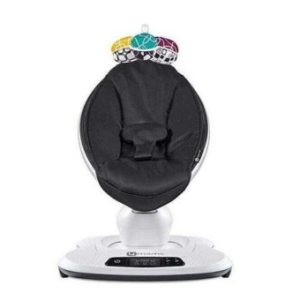 4moms mamaRoo 4 Baby Swing | Bluetooth Baby Rocker with 5 Unique Motions | Soft, Plush Fabric | Silver Plush