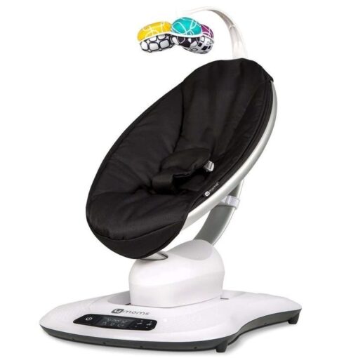 4moms mamaRoo 4 Baby Swing | Bluetooth Baby Rocker with 5 Unique Motions | Soft, Plush Fabric | Silver Plush - Image 2