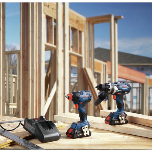 Bosch 18V 2-Tool 1/2 in. Hammer Drill Driver and 2-in-1 Impact Driver Combo Kit with (2) CORE18V 4.0 Ah Lithium-Ion Batteries - GXL18V-224B25 - Image 6