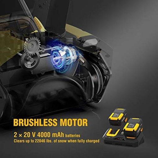 AchiForce Snow Blower, 20-Inch Cordless Snow Thrower, Electric 40 V Brushless Snow Shovel Kit, 736 lbs./Minute, Dual LED Spotlights, Battery & Quick Charger Included - Image 5